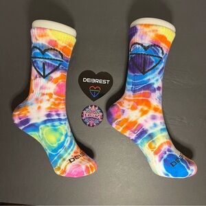 DEI3REST Custom Handmade “Pulse of prism“ Tie-Dye Crew Socks